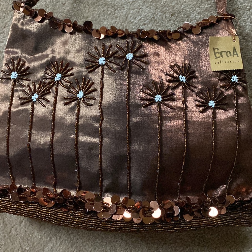 Brown jeweled shoulder bag - Picture 3 of 7